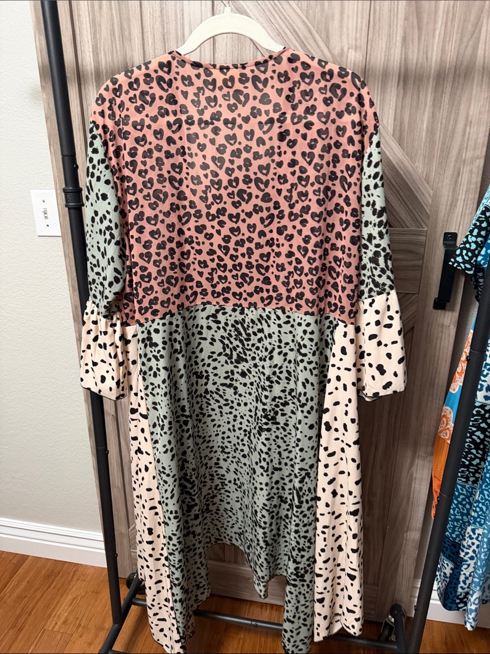 Grace & Emma Mixed Animal Print Long Kimono Duster M/L Boho Western - Picture 3 of 4